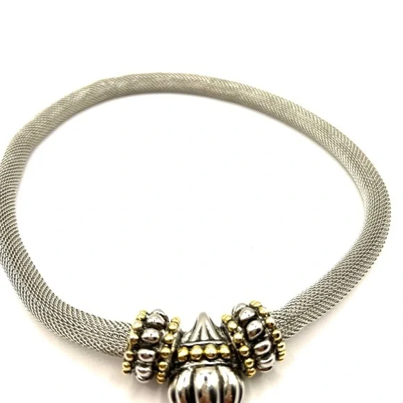 Mesh Necklace with Magnetic Pendant 16” Removable Pendant Statement Big Bold - Picture 8 of 9